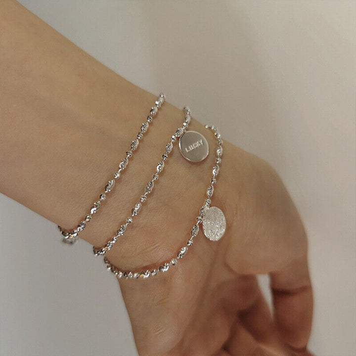 Armband Glücklich Sterlingsilber 925 Damen ein Armkette Lucky - Vipfashion797