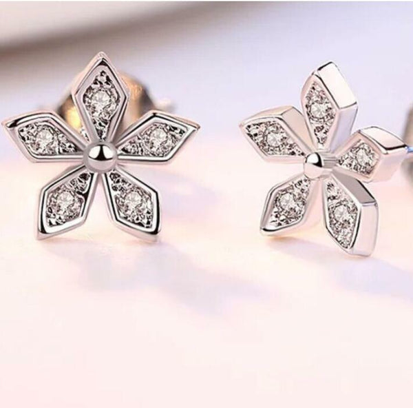 Ohrringe Ohrstecker Blüte & Blume Silber 925 mit Zikronia