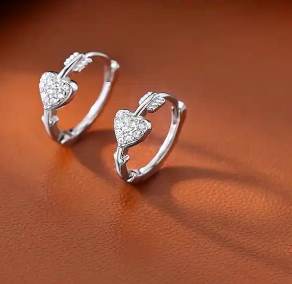 Creolen Herz Sterling Silber 925 Zikronia Ohrringe Damen