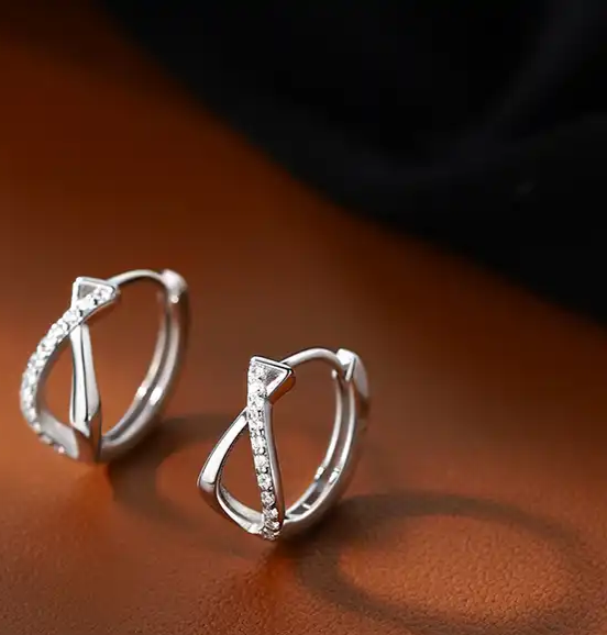 Creolen Unendlichkeit echt Silber 925 Zikronia Ohrringe Damen Binden Infinity