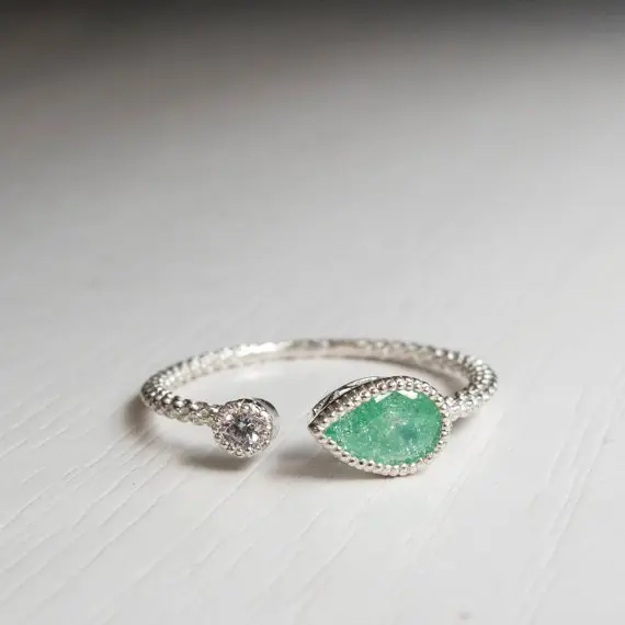 Ring mit Zirkonia 46 - 50 verstellbar echt Silber 925 Damen Ring