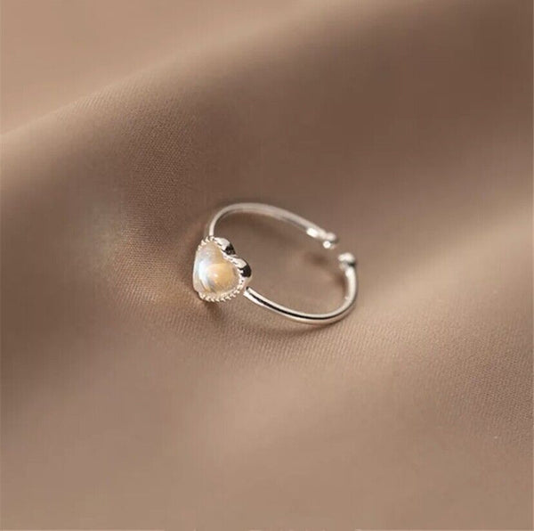 Ring Herz Opal Sterlingsilber 925 größenverstellbar 49-55