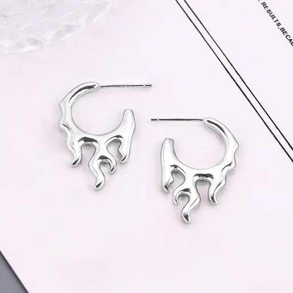 Ohrstecker Creole Sterling Silber 925 Feuer Schlangenfeuer Damen Ohrringe