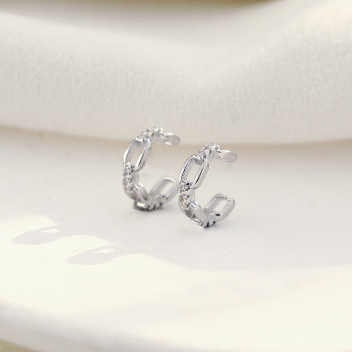 Clip Mini Ohrklemme echt Silber 925 Zirkonia ein Stück Mädchen Ohrringe - Vipfashion797