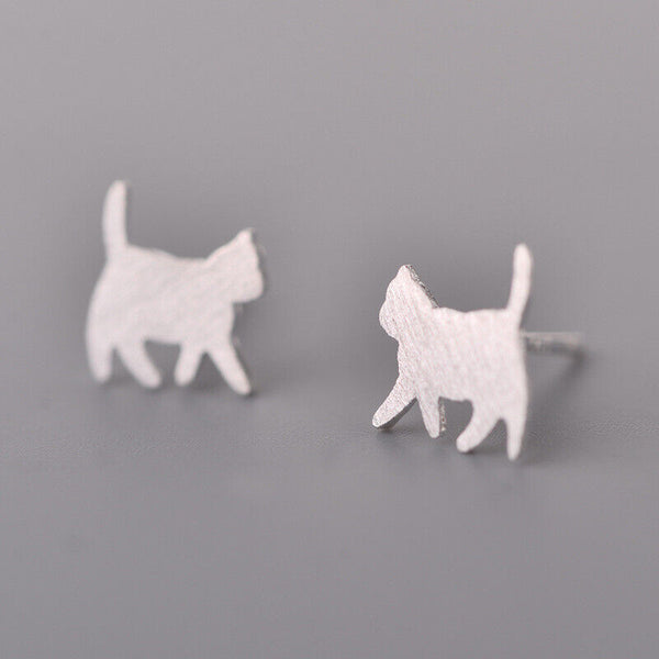 Ohrstecker Ohrhänger Katze Sterling Silber 925 Damen Ohrringe