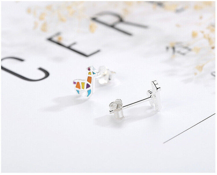 Ohrstecker Giraffe Sterling Silber 925 Damen kinder Ohrringe - Vipfashion797