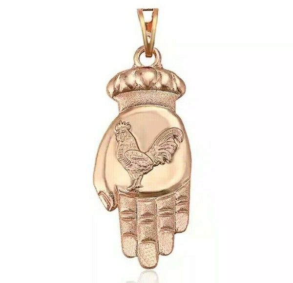 18k Goldfarbiger Anhänger für Halskette (Hand mit Tiermotiv)