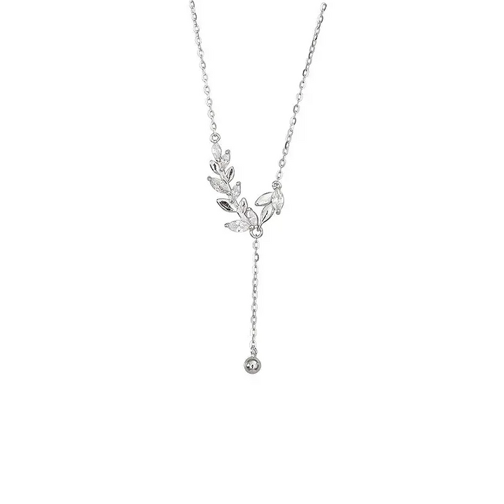 Halskette mit Anhänger Blatt Sterlingsilber 925 Damen - Vipfashion797