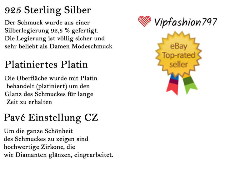 Ohrstecker Herz Sterling Silber 925 Zirkonia Mädchen Damen Ohrringe - Vipfashion797
