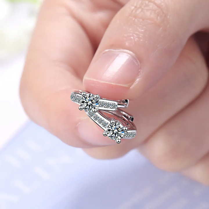Kleine Creolen mit Zirkonia Sterlingsilber 925 Rund Damen Ohrringe - Vipfashion797