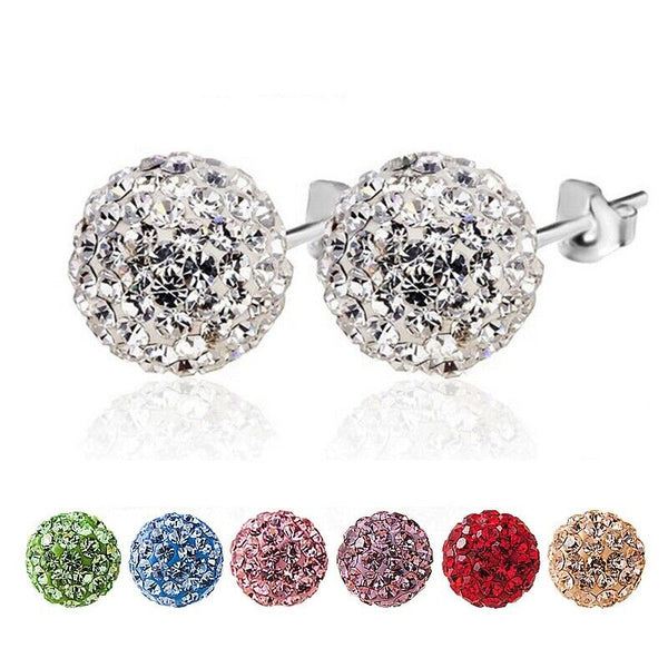 Shamballa Ohrringe Sterlingsilber 925 Multi Zirkon Ferido Kugeln Ohrstecker