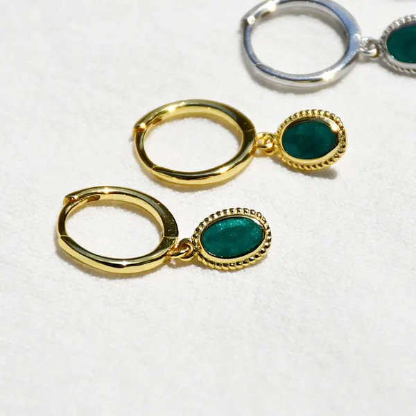 Creole Oval Anhänger Sterlingsilber 925 Damen Ohrringe