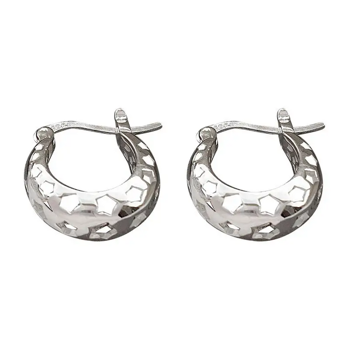 Ohrringe Creolen Sterne Sterling Silber 925 Damen Kreolen - Vipfashion797
