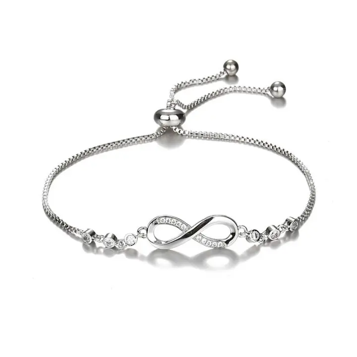 Armkette Schleife infinity Sterling Silber 925 Zirkonia Damen Mädchen - Vipfashion797