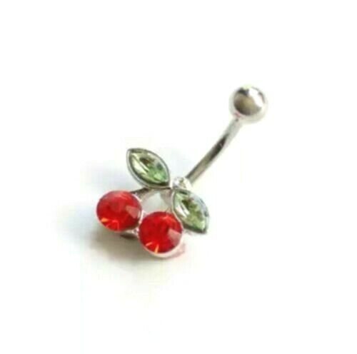 Bauchnabel Piercing Schmuck Kirsche Kristall Anhänger