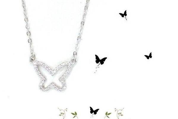 Schmetterling Halskette Zirkonia Sterling Silber 925  Damen Schmuck