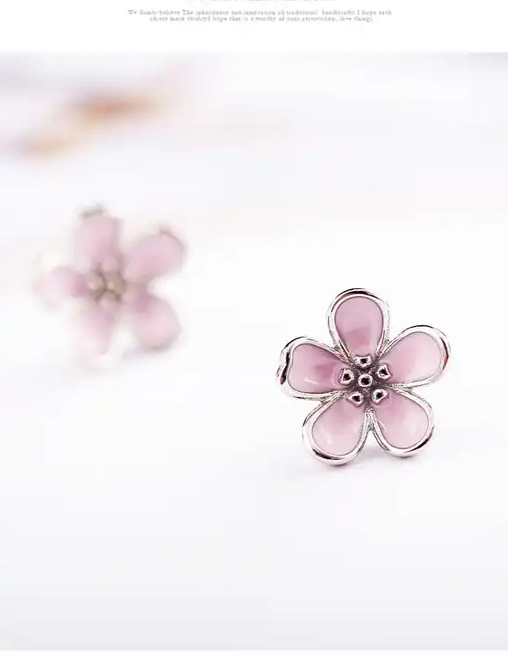 Ohrstecker Blümchen Rosa Silber 925 Damen Ohrringe Blüte