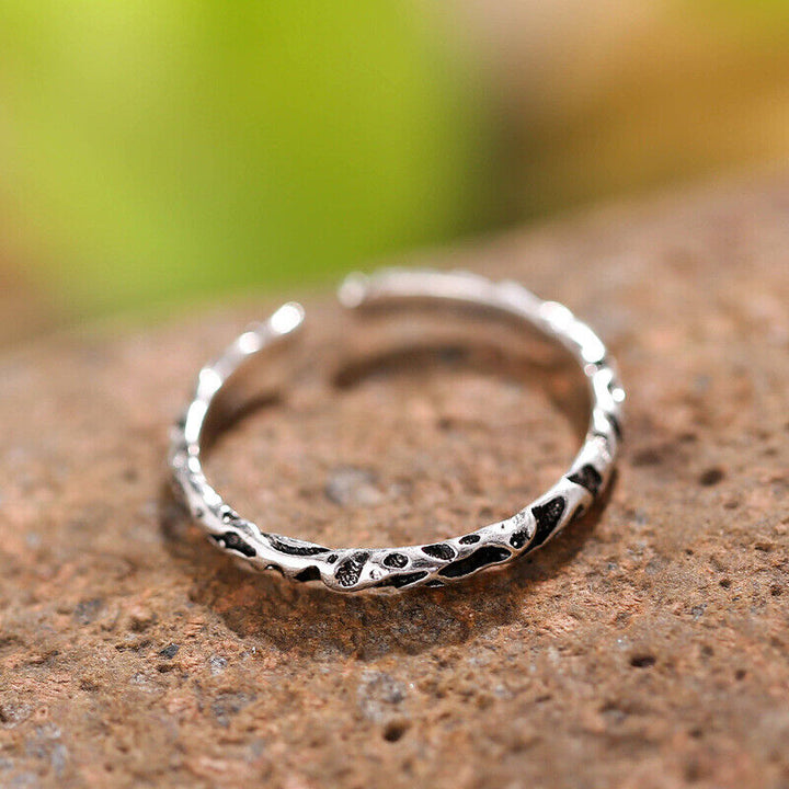 Schmaler Damen Ring Geschwärzt Sterling Silber 925 dünn 50-54 - Vipfashion797