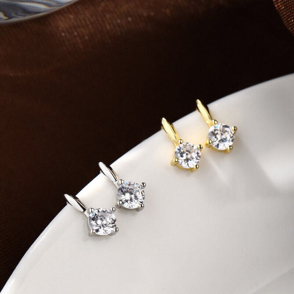 Ohrstecker Rund Sterling Silber 925 Zirkonia Damen Ohrringe 9mm - Vipfashion797