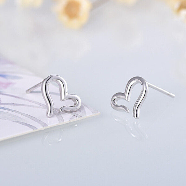 Herz Ohrstecker Sterling Silber 925 Damen Ohrringe Top
