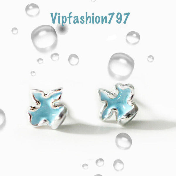 Ohrstecker Regentropfen blau Sterling Silber 925 Damen Mädchen Ohrringe