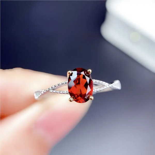 Ring mit Zirkonia Oval Sterling Silber 925 Damen Mädchen Größe verstellbar