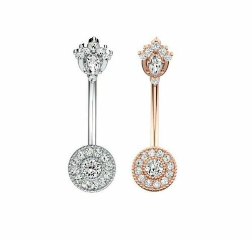 Bauchnabel Piercing Rund Zirkon Gebogener Stab Nabel hervorragende Qualität. - Vipfashion797
