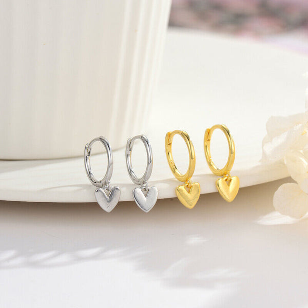 Creolen Silber 925 Herz Damen Mädchen Ohrringe