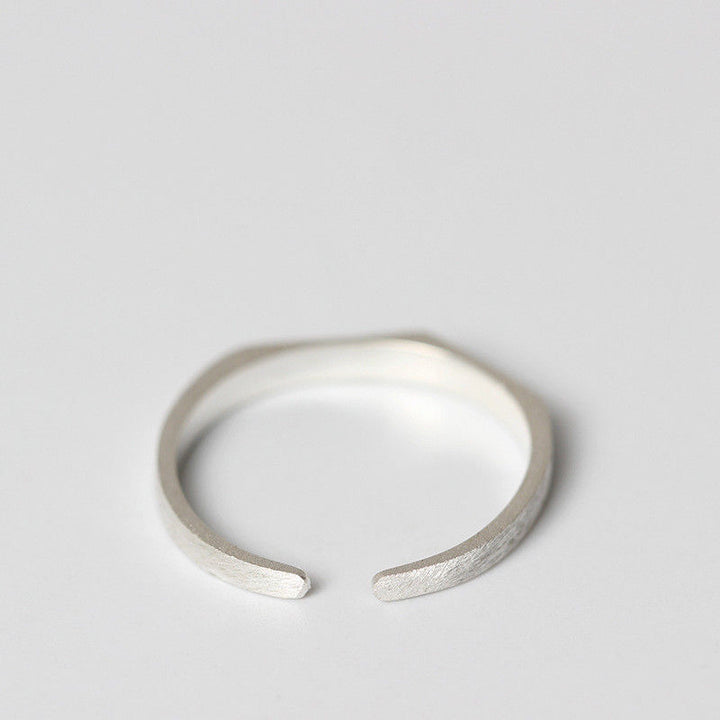 Damen Ring Geometrisch echt Silber 925 gebürstet Damen 48 - 51 verstellbar - Vipfashion797