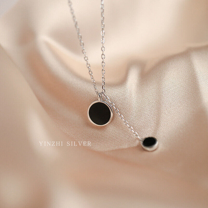 Halskette Kries schwarz Silber 925 Damen Mädchen Collier kette - Vipfashion797