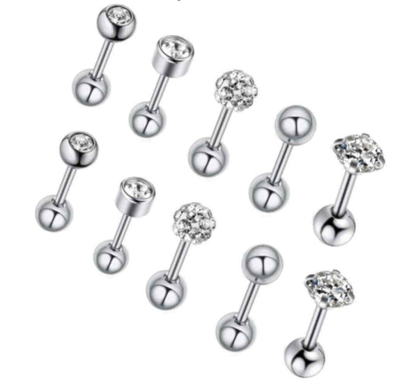 Ohrringe Piercing Set Gesundheitsstecker 316L mit Schrauben Verschluss