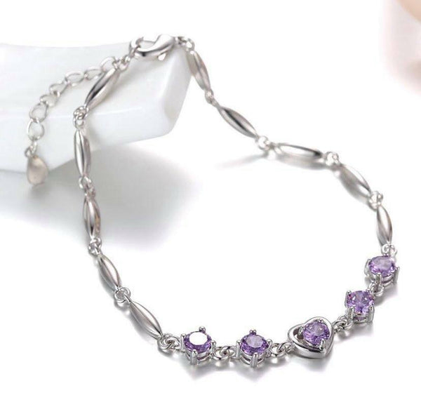 Damen Armband Sterling Silber 925 Herz 💓 mit Zirkonia 16+4 cm Armkette