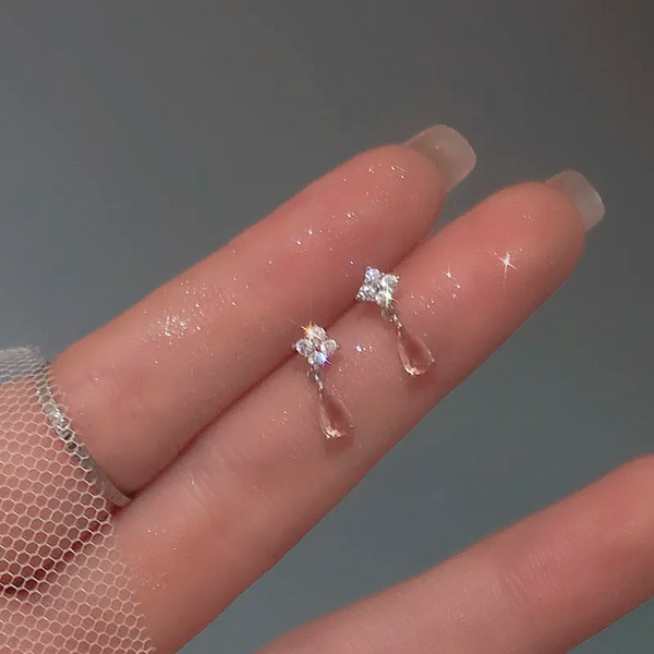 Mini Ohrstecker Ohrhänger Blüte Silber Blume 925 Zirkonia Damen Ohrringe