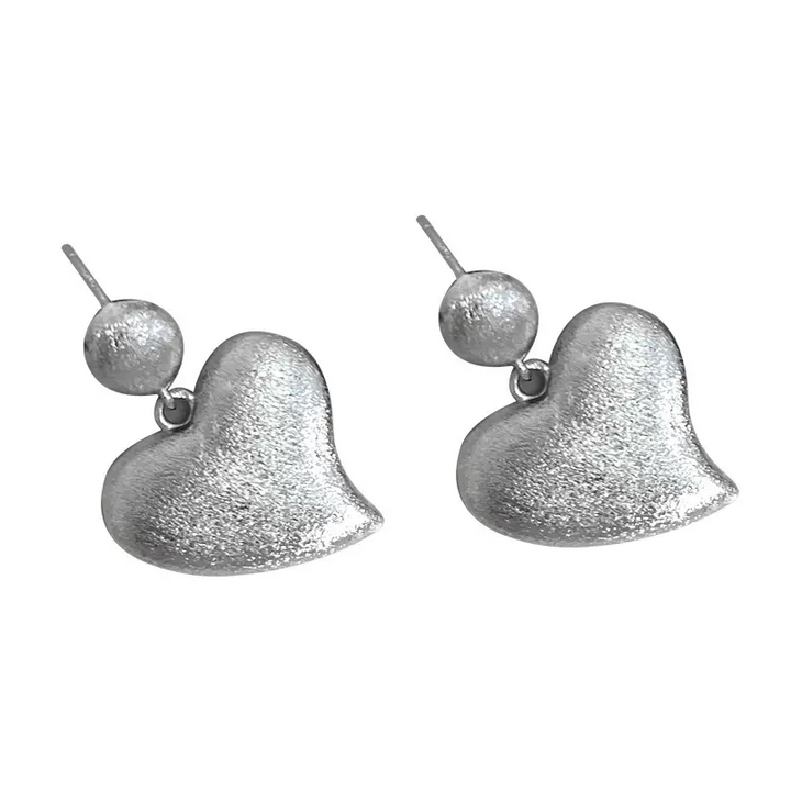 Großes Herz Ohrhänger Sterling Silber 925 Damen Ohrringe - Vipfashion797