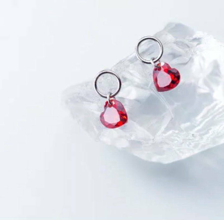 Ohrstecker Herz Sterling Silber 925 Zirkonia Mädchen Damen Ohrringe - Vipfashion797