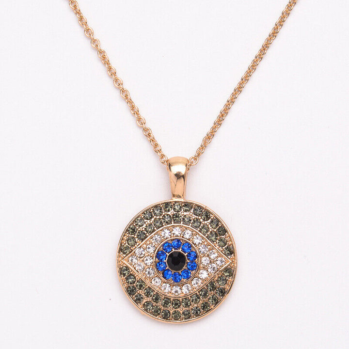 Halskette 18k Gold Farben böses Auge 2,5 Amulett Türkisch Arabisch - Vipfashion797