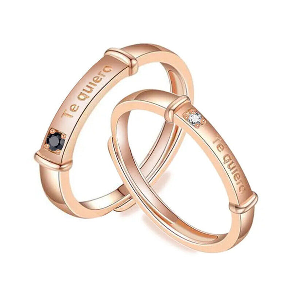 Partnerringe Sterling Silber 925 Damen Herren Ring mit Zirkonia - Vipfashion797