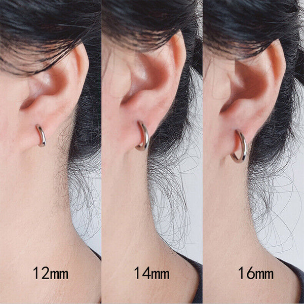 Creolen Sterlingsilber Rund 925 12-14-18 mm Damen Ohrringe