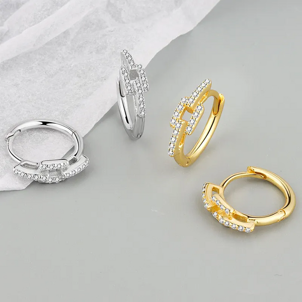 Damen Creolen Sterling Silber 925 Zirkonia Kreolen Ohrringe
