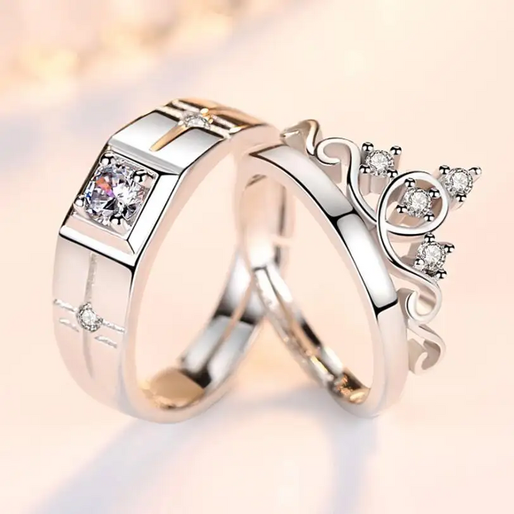 Partnerringe Krone der Königin Silber 925 Trauringe Freundschaftsringe - Vipfashion797