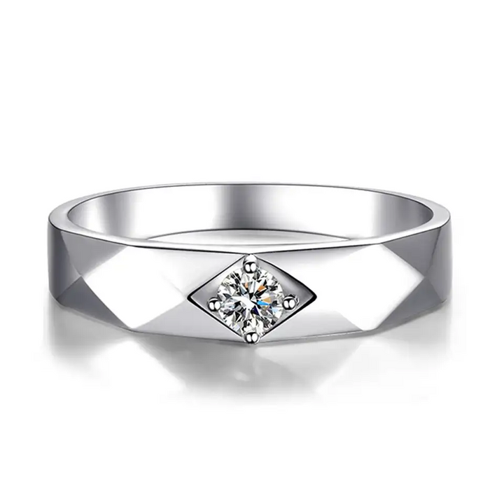 Damen Herren Ring Partnerringe Breit mit Zirkonia Sterlingsilber - Vipfashion797