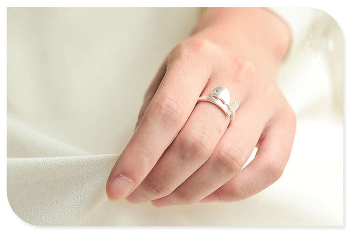 Damen Ring Fisch Sterling Silber 925 größenverstellbar 49-52 - Vipfashion797