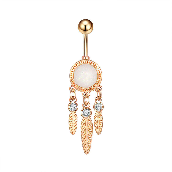 Opal Bauchnabelpiercing Rund Gebogener Stab Nabel - Vipfashion797