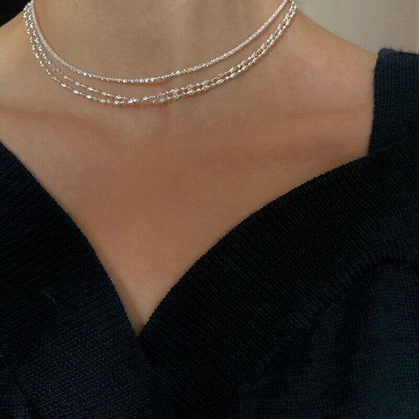 Damen Großer Halskette Sterlingsilber 925 Damen ( Nur ein kette)