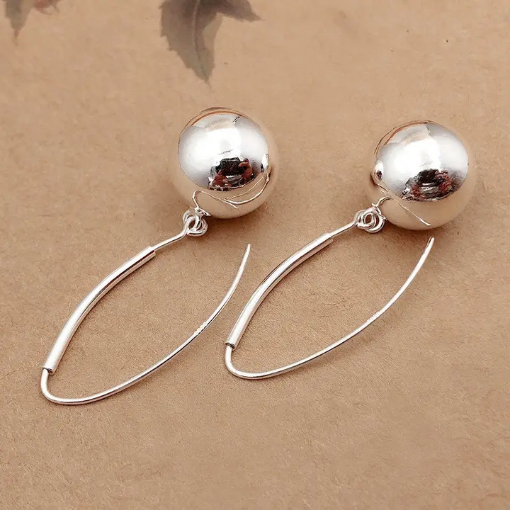 Ohrringe Ohrhänger Ball Silber 925 Damen Ohrstecker - Vipfashion797