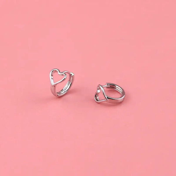 Creolen Herz Sterling Silber 925 Damen Ohrringe