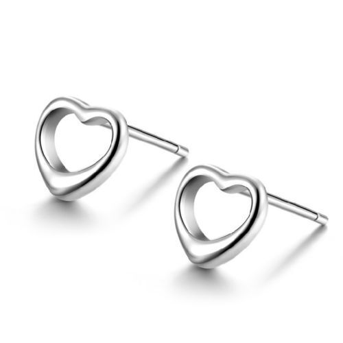 Kleine Ohrstecker Herz Silber 925 Damen Kinder Ohrringe 6mm - Vipfashion797