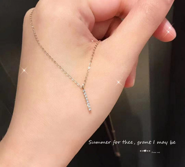 Halskette Zirkonia Stäbchen Sterling Silber 925 Collier Damen Mädchen