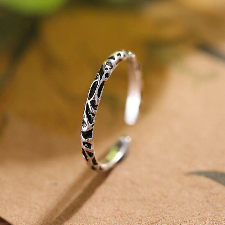 Schmaler Damen Ring Geschwärzt Sterling Silber 925 dünn 50-54 - Vipfashion797