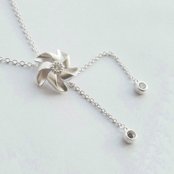 Damen Halskette Blumenzweig Silber 925 Mädchen echt Schmuck